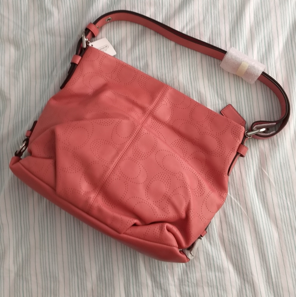 NWT Coach Perforated Leather Hobo Purse F19407